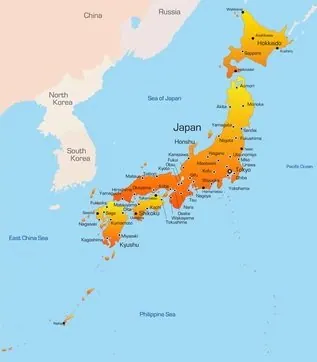 Karte von Japan